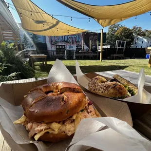 Northern Exposure Sandwich and Asian BBQ Sando in their outside space