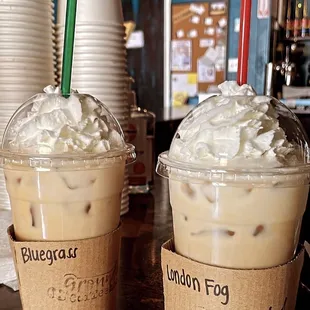 Bluegrass Iced Latte &amp; London Fog Iced Latte