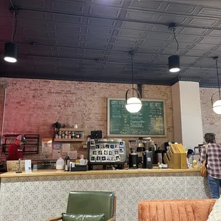 Coffee bar and ordering with menu