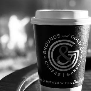 a cup of coffee on a table