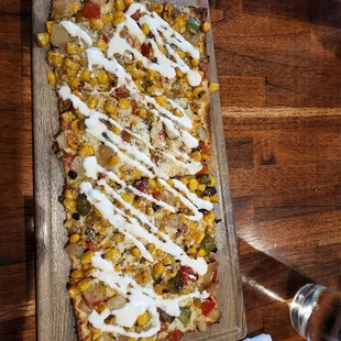 Street corn Flatbread pizza