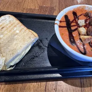 Grilled 3 cheese with tomato bisque