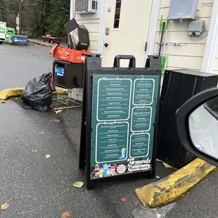 menu outside