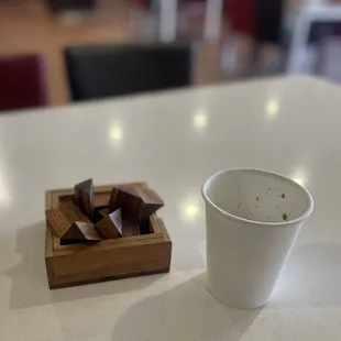 My double shot espresso on a table