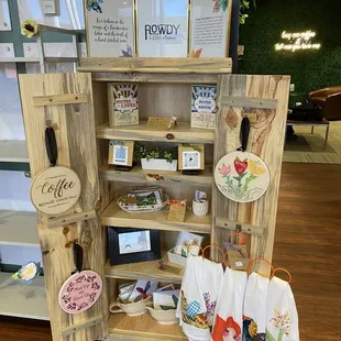 a display in a coffee shop