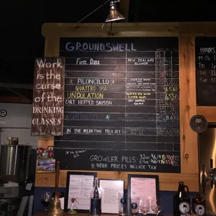 The beer menu.