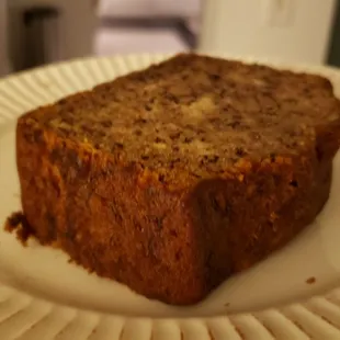 Vegan banana bread ($2.50). Excellent. Moist, not too sweet &amp; huge slice.