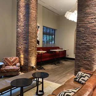 a living room with a couch and a coffee table