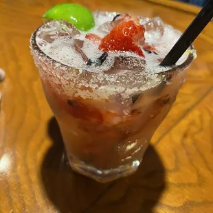 Strawberry Margarita fresh pressed berries