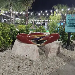 a miniature golf course at night