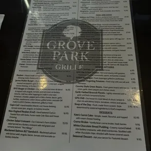 menu