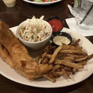 Fresh hand breaded Walleye with Fresh Cut Fries