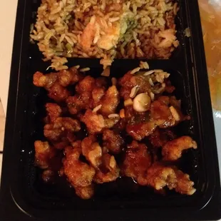 Darn good scallion chicken &amp; shrimp fried rice. 8.95