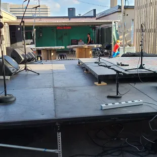 a stage set up for a concert