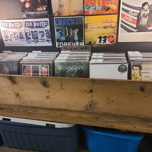 a display of vinyl records