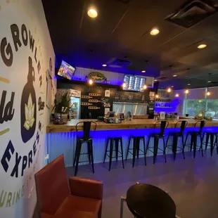 the bar and seating area