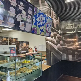 Menu and food on display