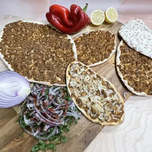 Mini and regular size lahmajo and lahmacheesy