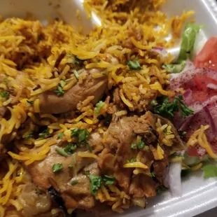 Spicy chicken biryani - a must! Delicious!