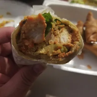 Paratha roll - chicken was good &amp; spicy. Roll got a bit soggy by the time we were home