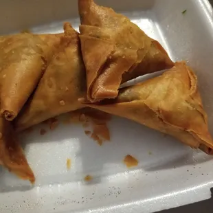 Chicken &amp; beef samosas - a must!! Definitely the beef for me.