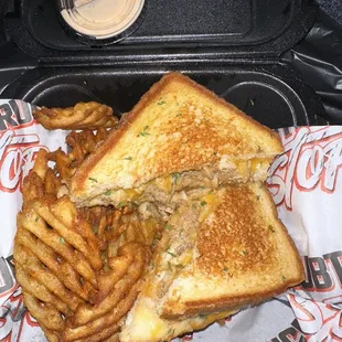 Crab Seafood Grilled Cheese W/ Fries