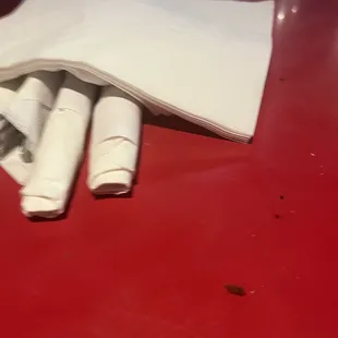 napkins and napkins on a table