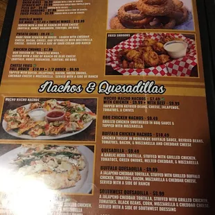 menu, chicken wings and fried chicken