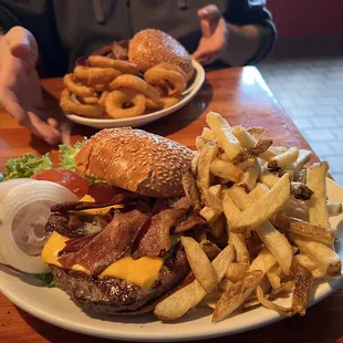 Burger and fries