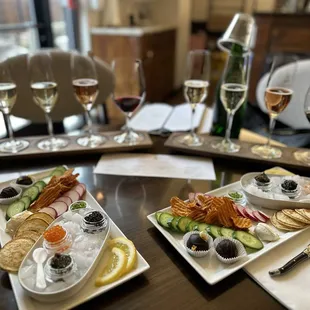 The full spread! 2 orders of caviar