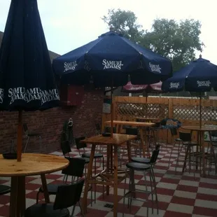 Outside area with TVs