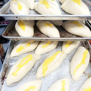trays of freshly baked bread