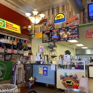 the inside of a restaurant