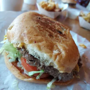 Cheeseburger on a jalapeño bun.  Delicious!!