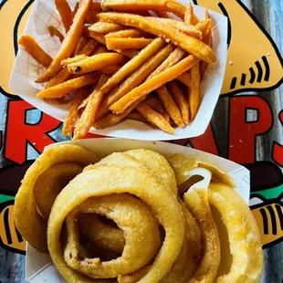 Sweet Potato Fries and Onion Rings