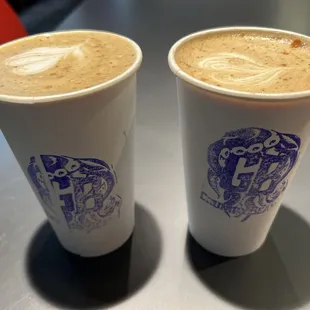 Churro latte and snickerdoodle latte