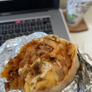 Chorizo breakfast burrito