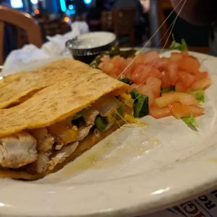 Chicken quesadilla, money shot.