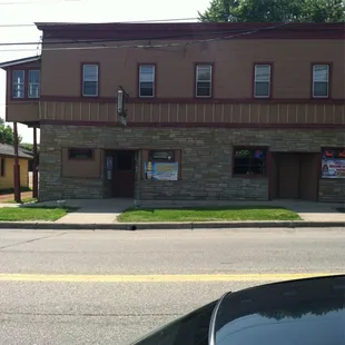 the front of the building