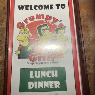 Front of menu under booth lights....