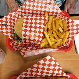 Cheese burger French fried yummy