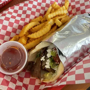 gyro with fries