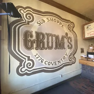 a sign for grum's