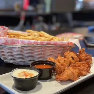Beer Battered Chicken Tenders and Fries