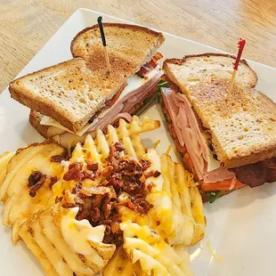 Club Sandwich on multigrain with loaded fries