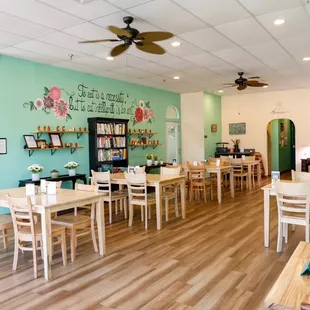 the dining area of the restaurant