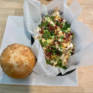 Jalapeño burger with loaded fries