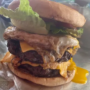Double cheeseburger with egg!