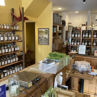 a view of a tea shop