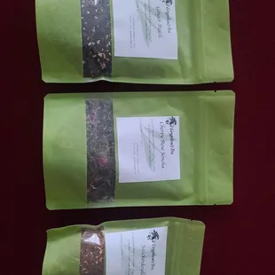 Ginger Peach, Cherry Rose Sencha, Snickerdoodle